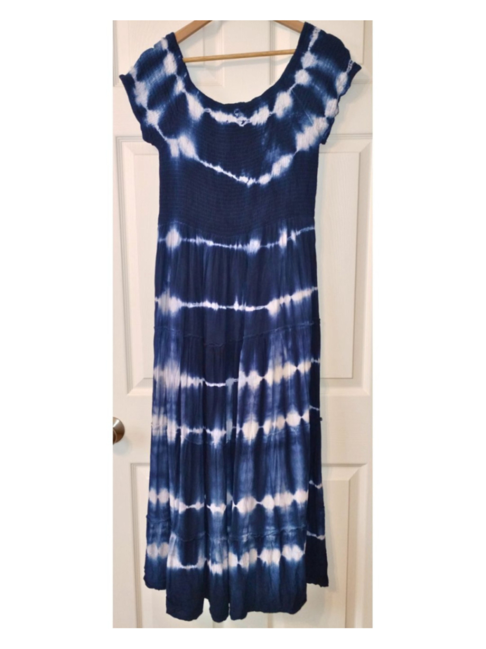 Women's Seven Islands Blue White Tie Dye Maxi Dress (Size XL)